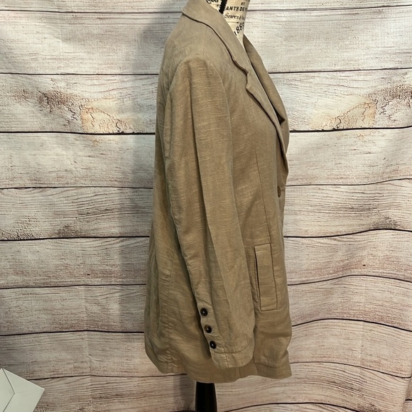 Soft Surroundings Sheridan Blazer Linen Blend Pockets One Button XS Oversized - Picture 7 of 13